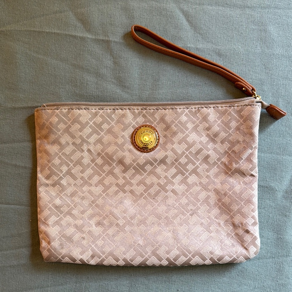 Tan Tommy Hilfiger Clutch with Wrist Strap